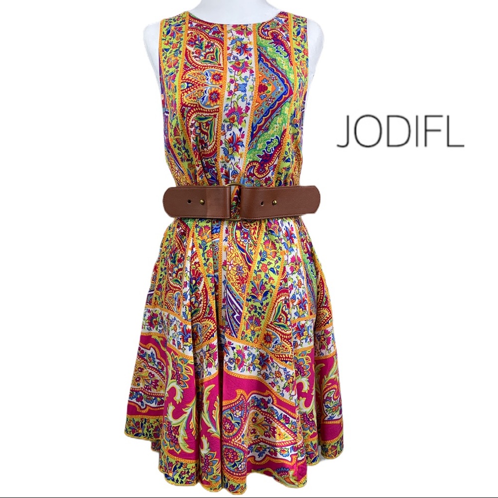 JODIFL Multicolored Paisley Print A-Line Dress